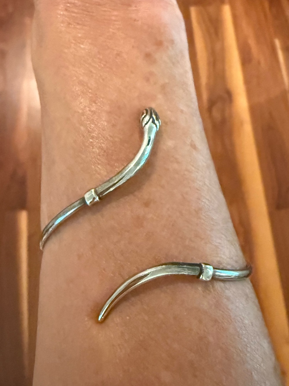 Silver Snake Serpent Adjustable Wrap Cuff Bracelet